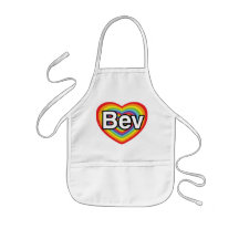 I love Bev: rainbow heart Aprons