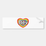 I love Bev: rainbow heart Bumper Sticker