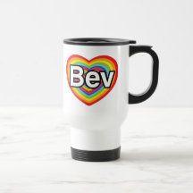 I love Bev: rainbow heart Coffee Mug