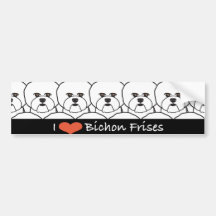 I Love Bichon Frises Bumper Stickers