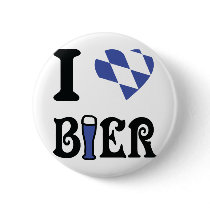 I love bier icon pinback button