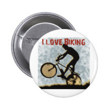 I Love Biking Crank-It Pinback Button