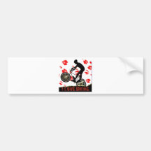 I Love Biking Gears Bumper Sticker