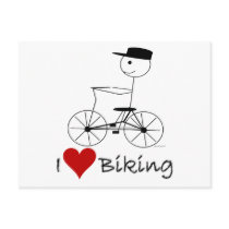 I Love Biking Gifts and Apparel Postcard