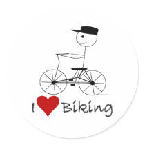 I Love Biking Gifts and Apparel Round Sticker