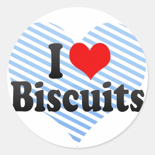 I Love Biscuits Round Stickers