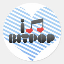 I Love Bitpop Round Sticker