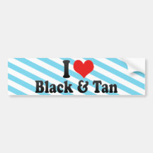 I Love Black & Tan Bumper Stickers