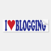 I Love Blogging Bumper Sticker