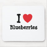 I love Blueberries heart T-Shirt Mouse Pads
