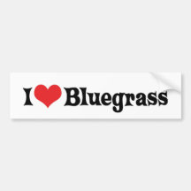 I Love Bluegrass Bumper Sticker