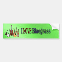 I LOVE BLUEGRASS-BUMPER STICKER