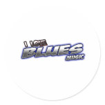 I Love BLUES music Round Sticker