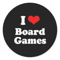 I Love Board Games Tshirt Round Stickers