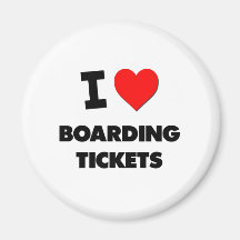 I Love Boarding Tickets Magnets