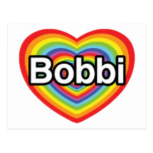 I love Bobbi: rainbow heart Post Card
