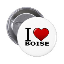 I LOVE BOISE,ID - IDAHO PINBACK BUTTONS
