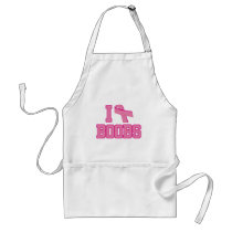 I Love Boobs Breast Cancer Ribbon Apron