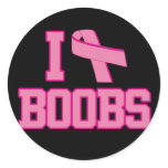 I Love Boobs Breast Cancer Ribbon Sticker