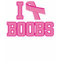 I Love Boobs Breast Cancer Ribbon t-shirts