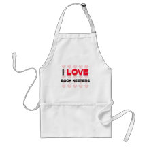 I LOVE BOOK KEEPERS APRONS