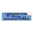 I Love Book Stores Bumper Sticker for Book Worms bumper stickers