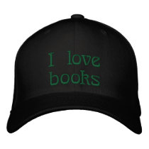 I love books embroidered hat