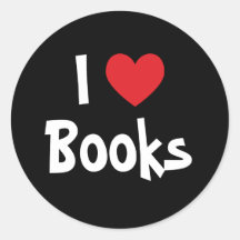 I Love Books Round Sticker