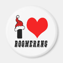 I Love Boomerang Design Fridge Magnets