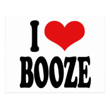 I Love Booze Postcard
