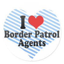 I Love Border Patrol Agents Round Stickers