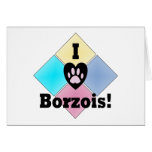 I Love Borzois Greeting Card