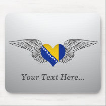 I Love Bosnia and Herzegovina -wings Mouse Pads