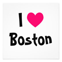 I Love Boston Personalized Announcements
