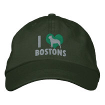 I Love Bostons Embroidered Hat (Green)