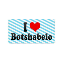 I Love Botshabelo, South Africa Personalized Address Labels