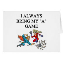 i love bowling bowler greeting card