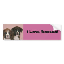I Love Boxers Boxer Puppies bumper sticker Bumper Stickers