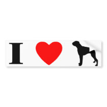 I Love Boxers Bumper Sticker