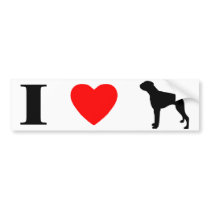 I Love Boxers Bumper Sticker