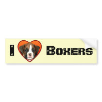 I Love boxers bumpersticker Bumper Stickers