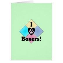I Love Boxers Greeting Cards