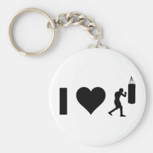 I Love Boxing Keychain