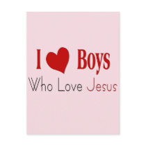 I Love Boys Postcard