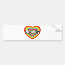 I love Bradley: rainbow heart Bumper Sticker