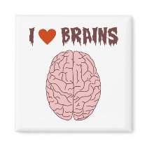 I Love Brains Fridge Magnets