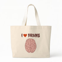 I Love Brains Tote Bag