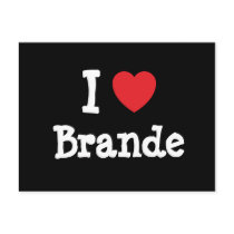 I love Brande heart T-Shirt Post Card