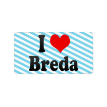 I Love Breda, Netherlands Personalized Address Label