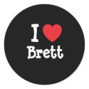 I love Brett heart custom personalized stickers